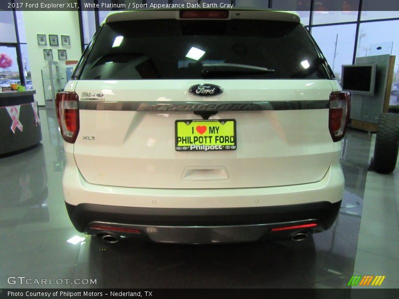White Platinum / Sport Appearance Dark Earth Gray 2017 Ford Explorer XLT