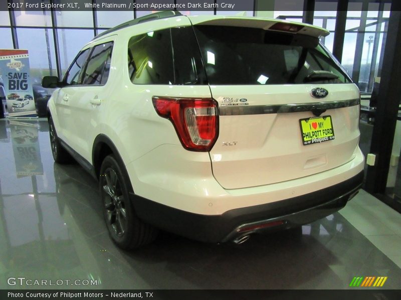 White Platinum / Sport Appearance Dark Earth Gray 2017 Ford Explorer XLT