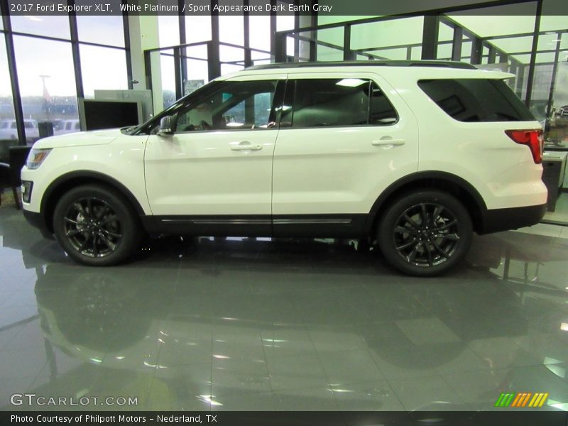 White Platinum / Sport Appearance Dark Earth Gray 2017 Ford Explorer XLT