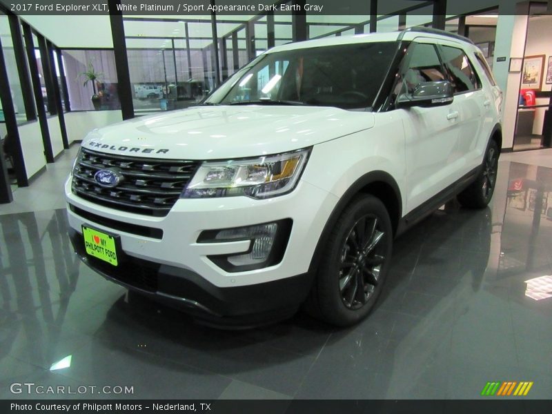 White Platinum / Sport Appearance Dark Earth Gray 2017 Ford Explorer XLT
