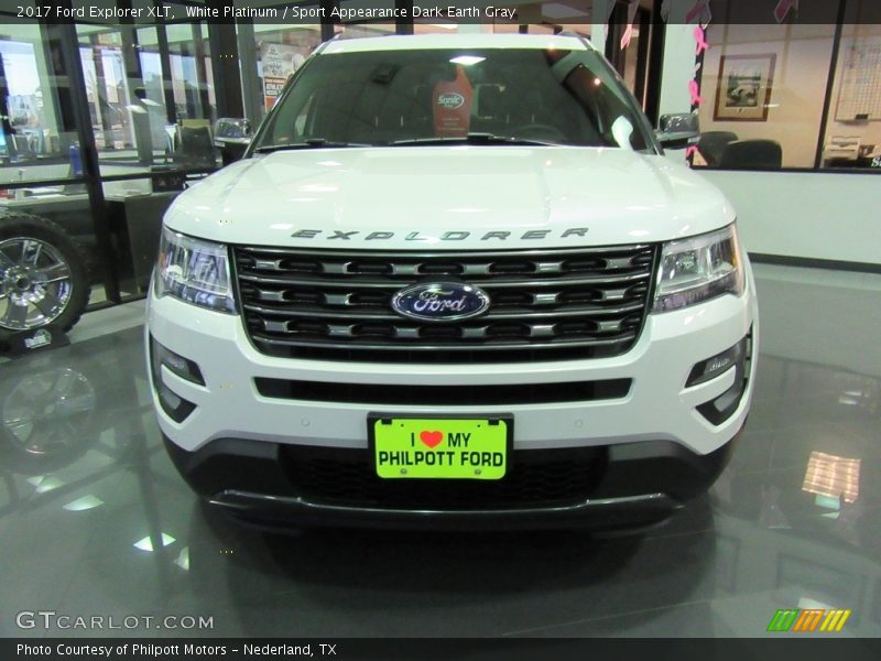 White Platinum / Sport Appearance Dark Earth Gray 2017 Ford Explorer XLT