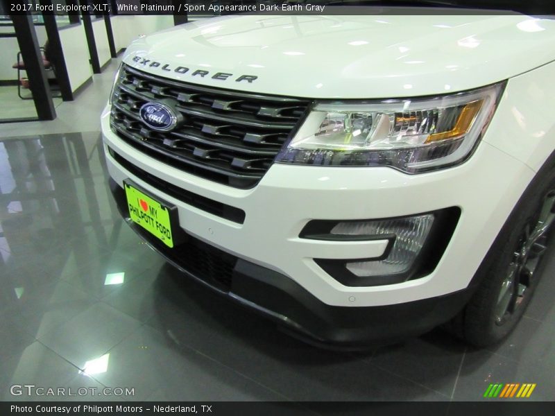 White Platinum / Sport Appearance Dark Earth Gray 2017 Ford Explorer XLT