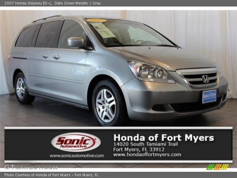 Slate Green Metallic / Gray 2007 Honda Odyssey EX-L