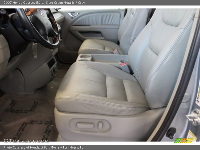 Slate Green Metallic / Gray 2007 Honda Odyssey EX-L