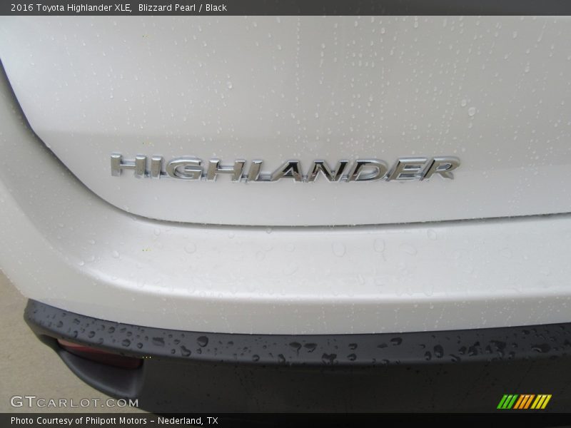 Blizzard Pearl / Black 2016 Toyota Highlander XLE