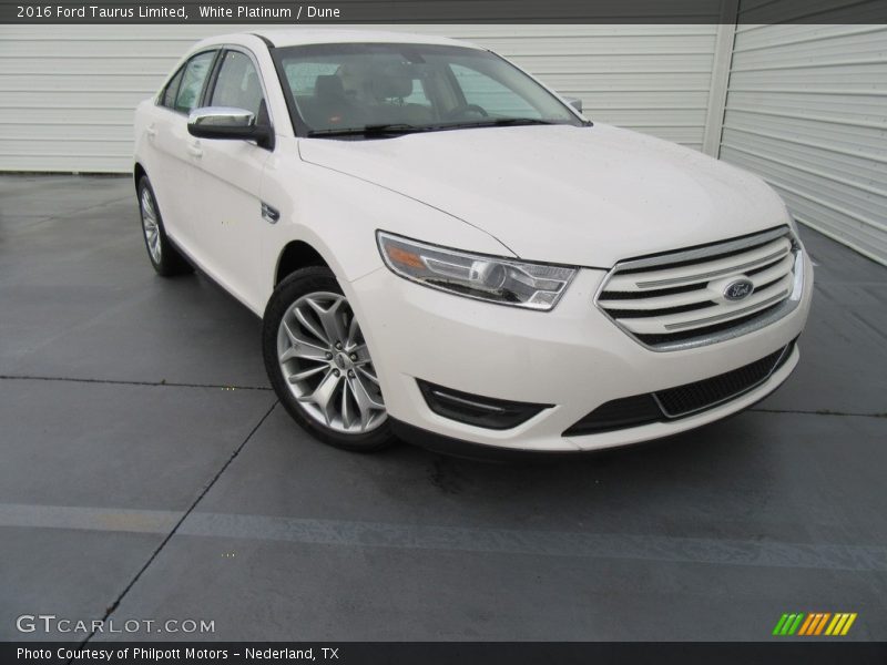 White Platinum / Dune 2016 Ford Taurus Limited