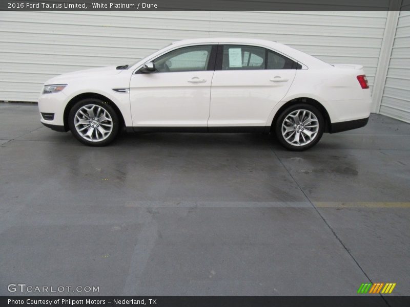White Platinum / Dune 2016 Ford Taurus Limited