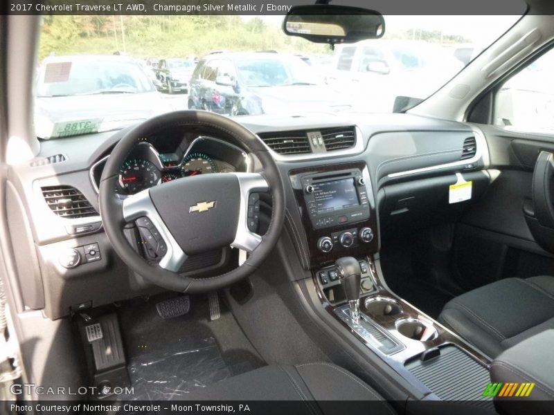 Champagne Silver Metallic / Ebony 2017 Chevrolet Traverse LT AWD