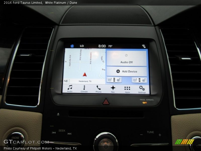 White Platinum / Dune 2016 Ford Taurus Limited