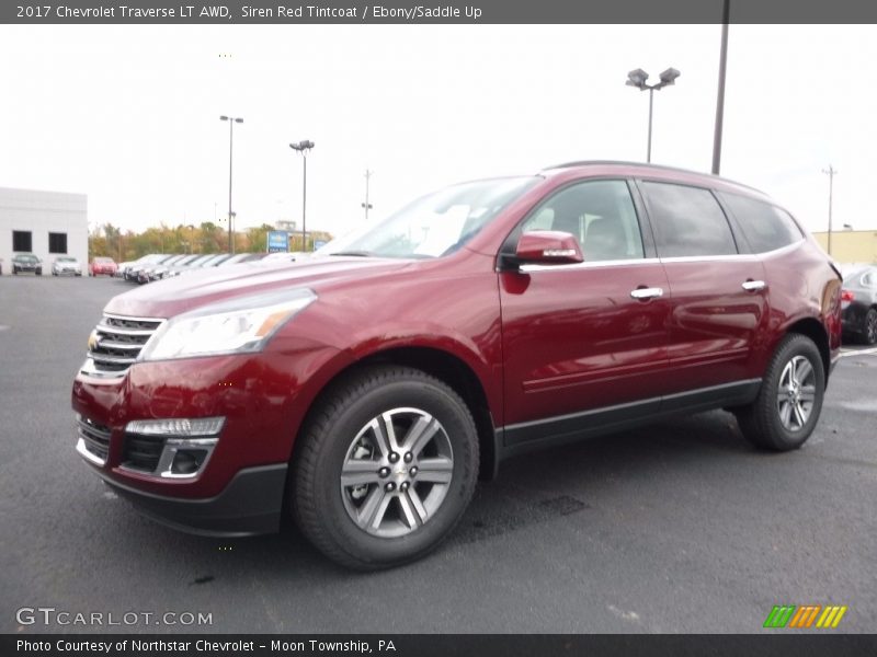 Siren Red Tintcoat / Ebony/Saddle Up 2017 Chevrolet Traverse LT AWD