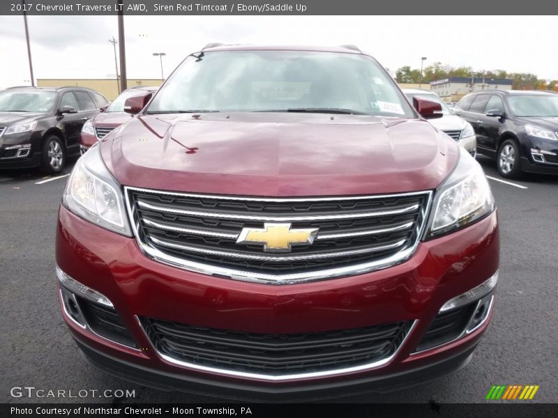 Siren Red Tintcoat / Ebony/Saddle Up 2017 Chevrolet Traverse LT AWD