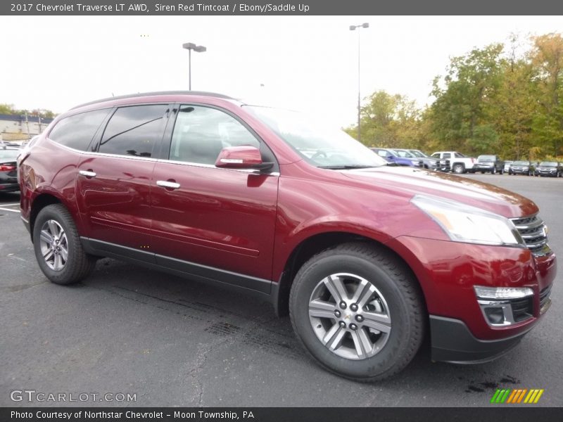 Siren Red Tintcoat / Ebony/Saddle Up 2017 Chevrolet Traverse LT AWD