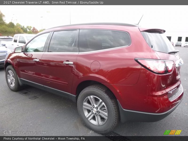 Siren Red Tintcoat / Ebony/Saddle Up 2017 Chevrolet Traverse LT AWD