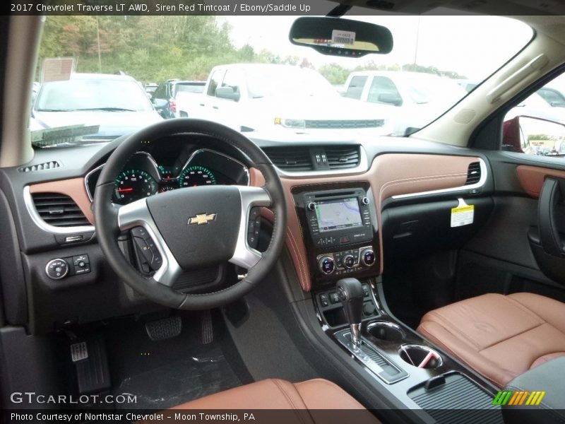 Siren Red Tintcoat / Ebony/Saddle Up 2017 Chevrolet Traverse LT AWD
