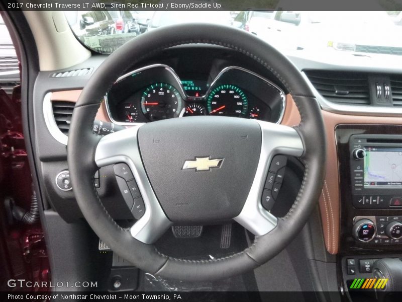 Siren Red Tintcoat / Ebony/Saddle Up 2017 Chevrolet Traverse LT AWD