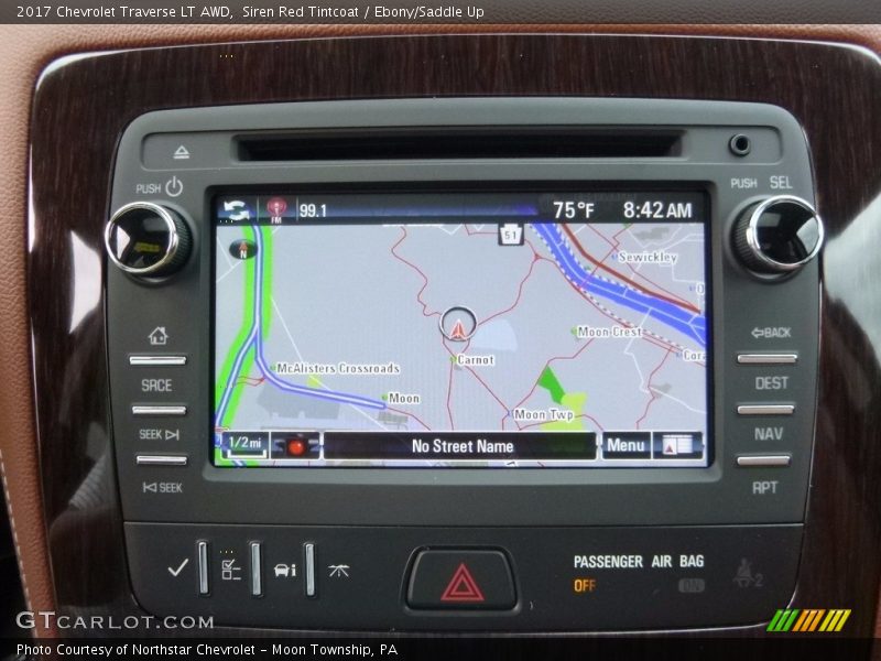 Siren Red Tintcoat / Ebony/Saddle Up 2017 Chevrolet Traverse LT AWD