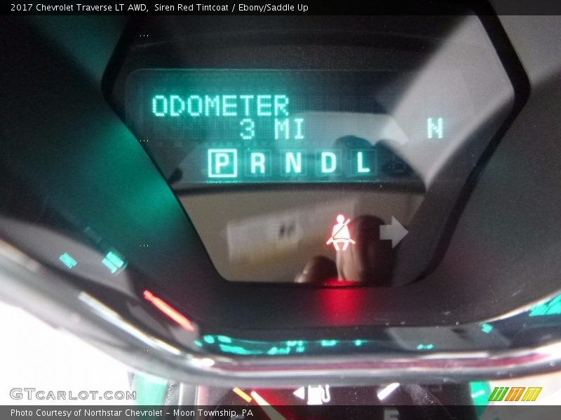 Siren Red Tintcoat / Ebony/Saddle Up 2017 Chevrolet Traverse LT AWD