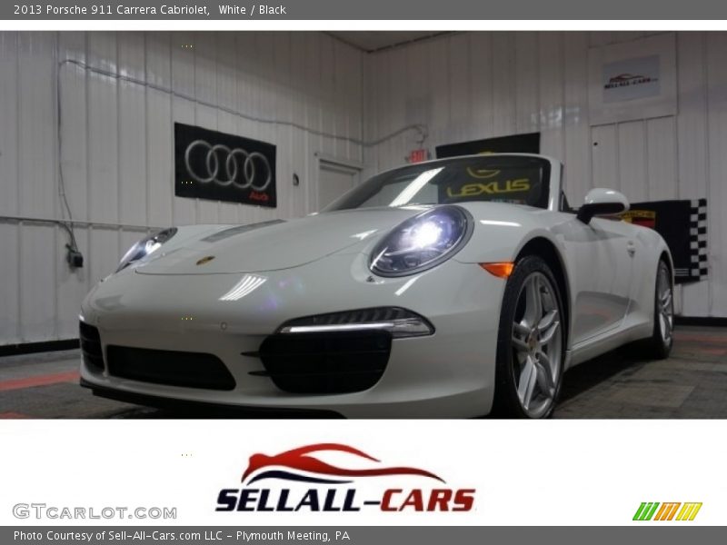 White / Black 2013 Porsche 911 Carrera Cabriolet