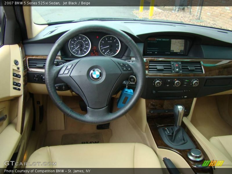 Jet Black / Beige 2007 BMW 5 Series 525xi Sedan