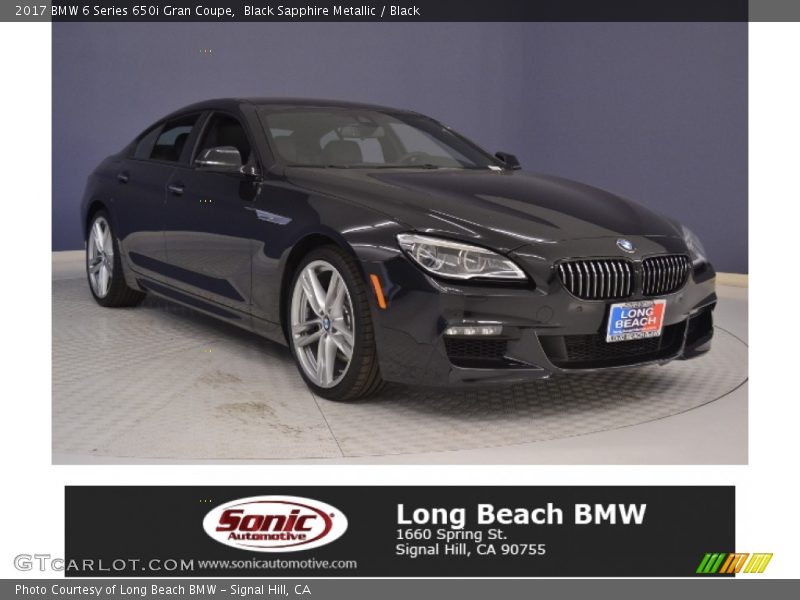 Black Sapphire Metallic / Black 2017 BMW 6 Series 650i Gran Coupe