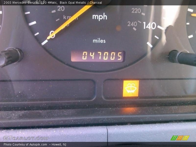 Black Opal Metallic / Charcoal 2003 Mercedes-Benz ML 320 4Matic