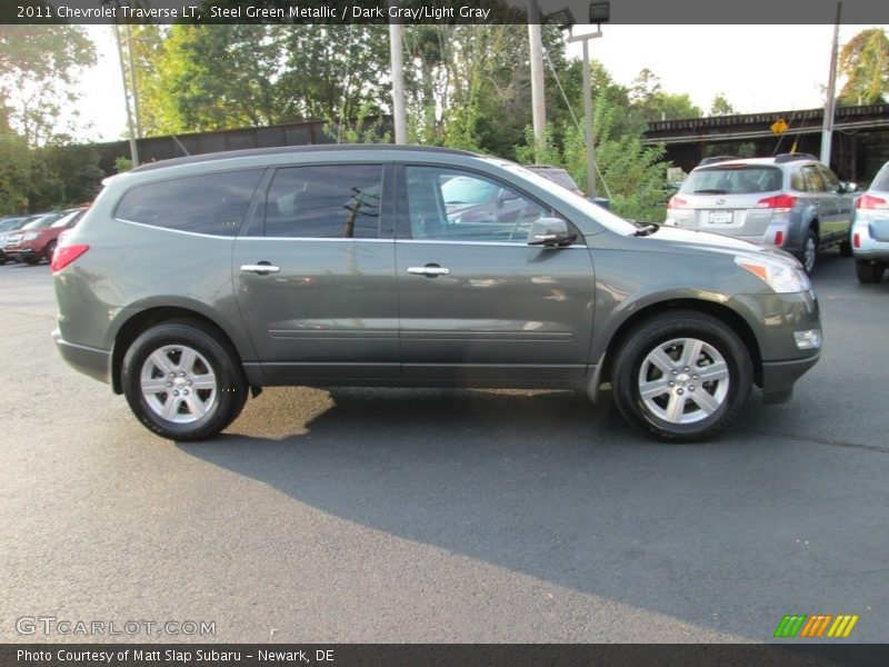 Steel Green Metallic / Dark Gray/Light Gray 2011 Chevrolet Traverse LT