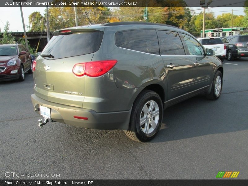 Steel Green Metallic / Dark Gray/Light Gray 2011 Chevrolet Traverse LT