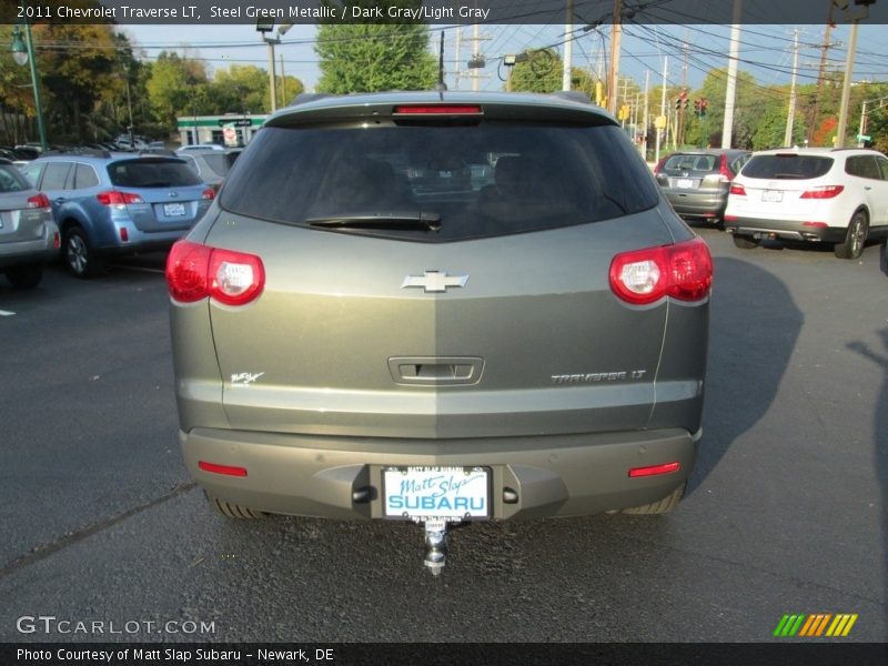 Steel Green Metallic / Dark Gray/Light Gray 2011 Chevrolet Traverse LT