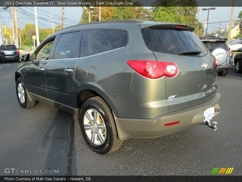 Steel Green Metallic / Dark Gray/Light Gray 2011 Chevrolet Traverse LT