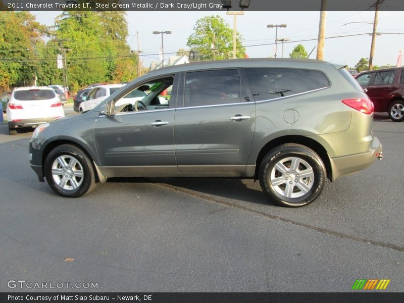 Steel Green Metallic / Dark Gray/Light Gray 2011 Chevrolet Traverse LT