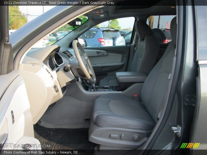 Steel Green Metallic / Dark Gray/Light Gray 2011 Chevrolet Traverse LT