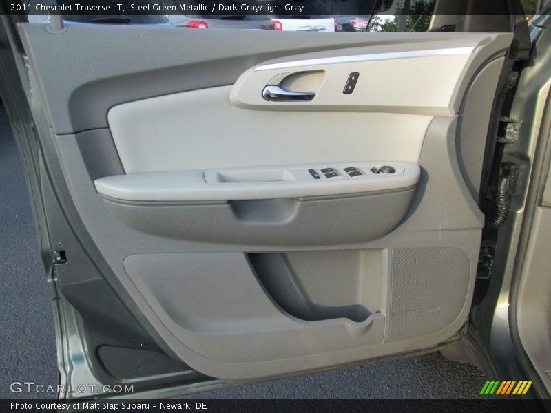 Steel Green Metallic / Dark Gray/Light Gray 2011 Chevrolet Traverse LT