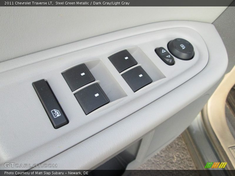 Steel Green Metallic / Dark Gray/Light Gray 2011 Chevrolet Traverse LT