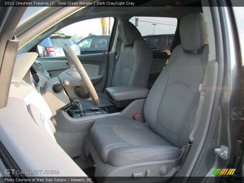 Steel Green Metallic / Dark Gray/Light Gray 2011 Chevrolet Traverse LT
