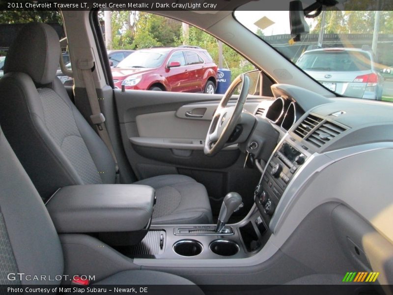 Steel Green Metallic / Dark Gray/Light Gray 2011 Chevrolet Traverse LT