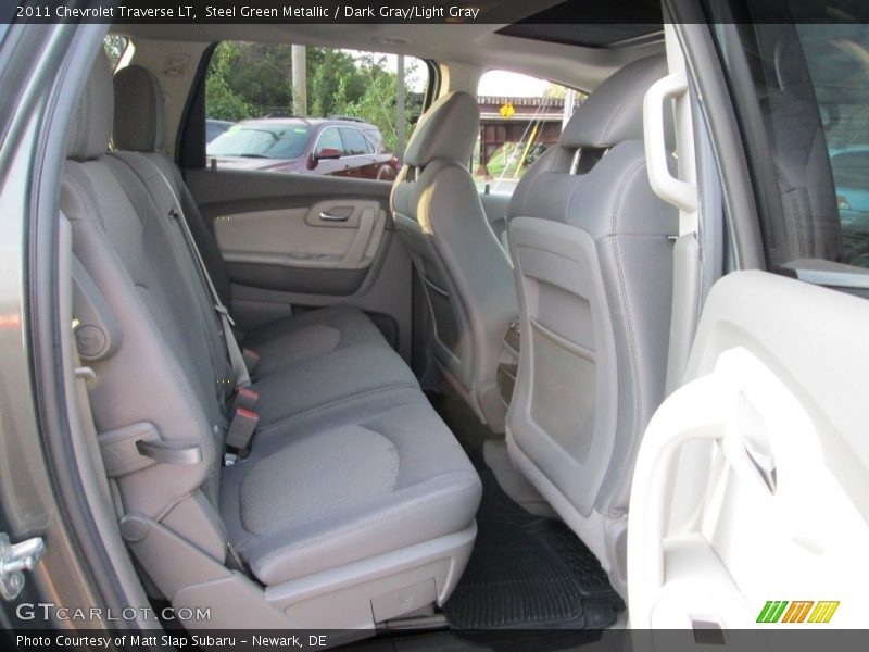 Steel Green Metallic / Dark Gray/Light Gray 2011 Chevrolet Traverse LT
