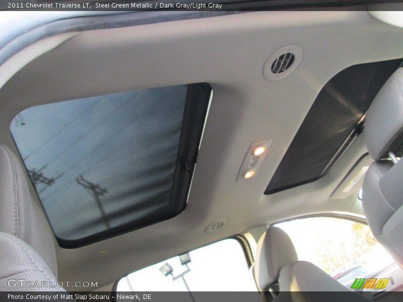 Steel Green Metallic / Dark Gray/Light Gray 2011 Chevrolet Traverse LT