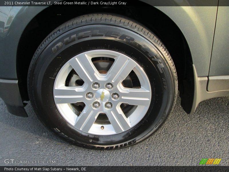 Steel Green Metallic / Dark Gray/Light Gray 2011 Chevrolet Traverse LT