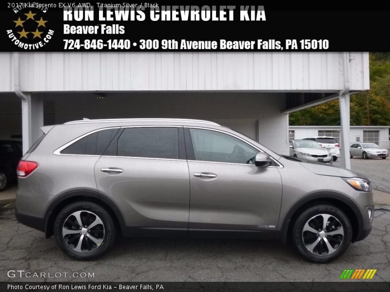 Titanium Silver / Black 2017 Kia Sorento EX V6 AWD