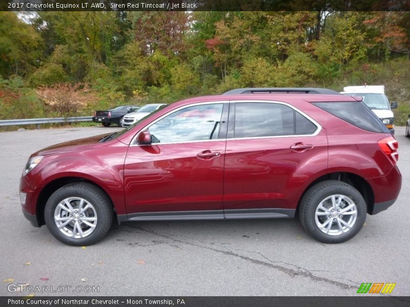 Siren Red Tintcoat / Jet Black 2017 Chevrolet Equinox LT AWD