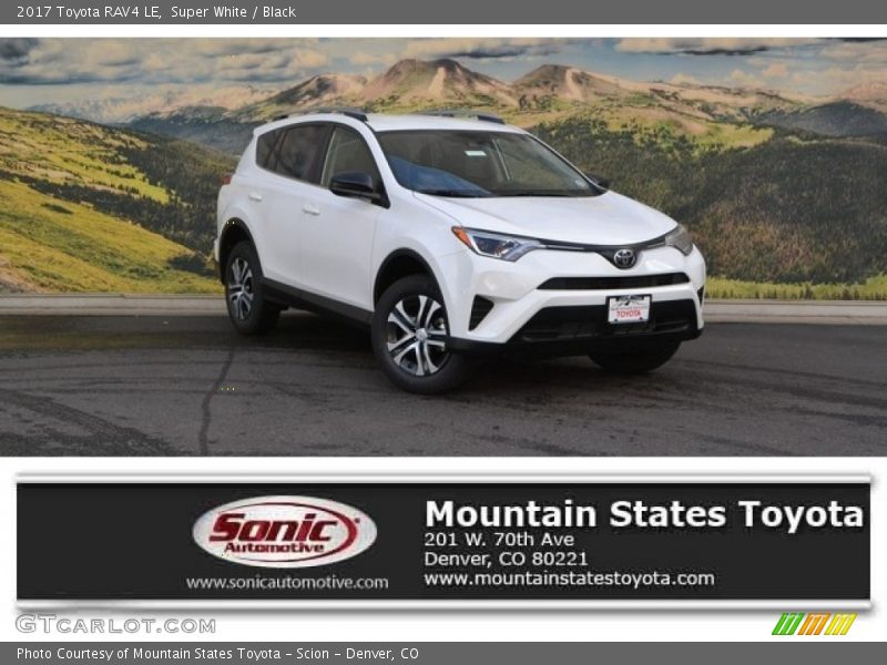 Super White / Black 2017 Toyota RAV4 LE