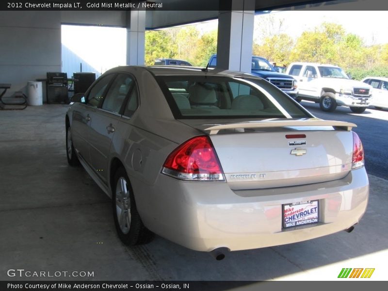 Gold Mist Metallic / Neutral 2012 Chevrolet Impala LT