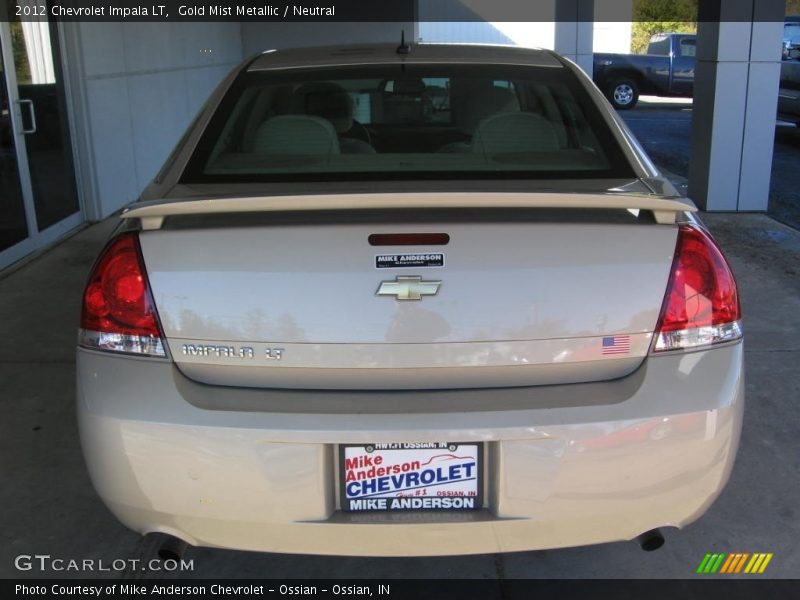 Gold Mist Metallic / Neutral 2012 Chevrolet Impala LT