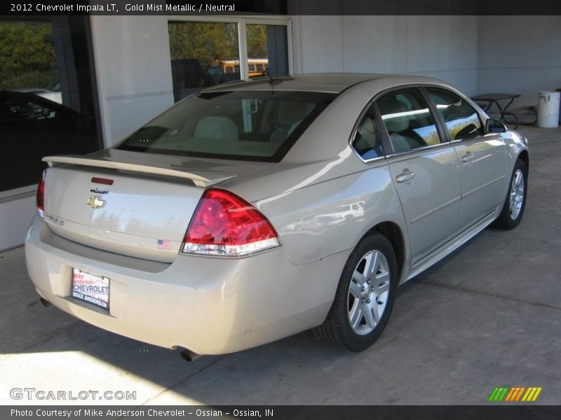 Gold Mist Metallic / Neutral 2012 Chevrolet Impala LT