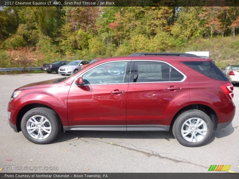 Siren Red Tintcoat / Jet Black 2017 Chevrolet Equinox LT AWD