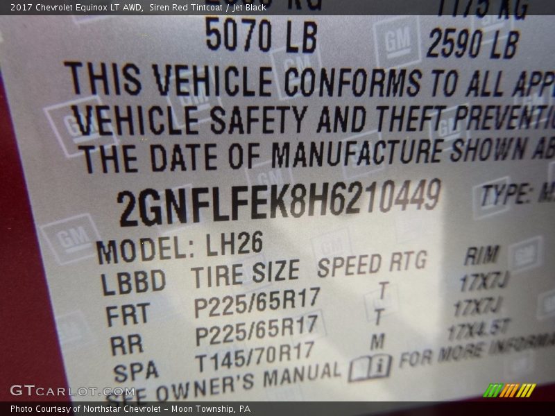 Siren Red Tintcoat / Jet Black 2017 Chevrolet Equinox LT AWD