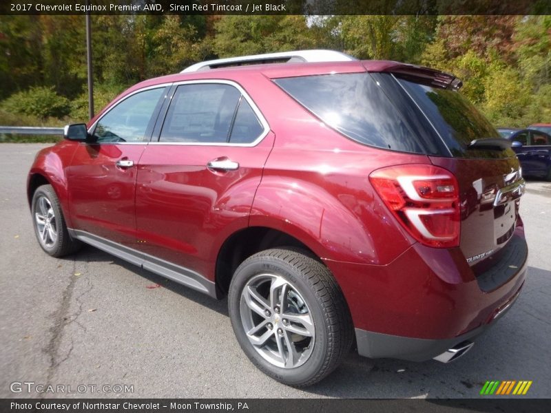 Siren Red Tintcoat / Jet Black 2017 Chevrolet Equinox Premier AWD