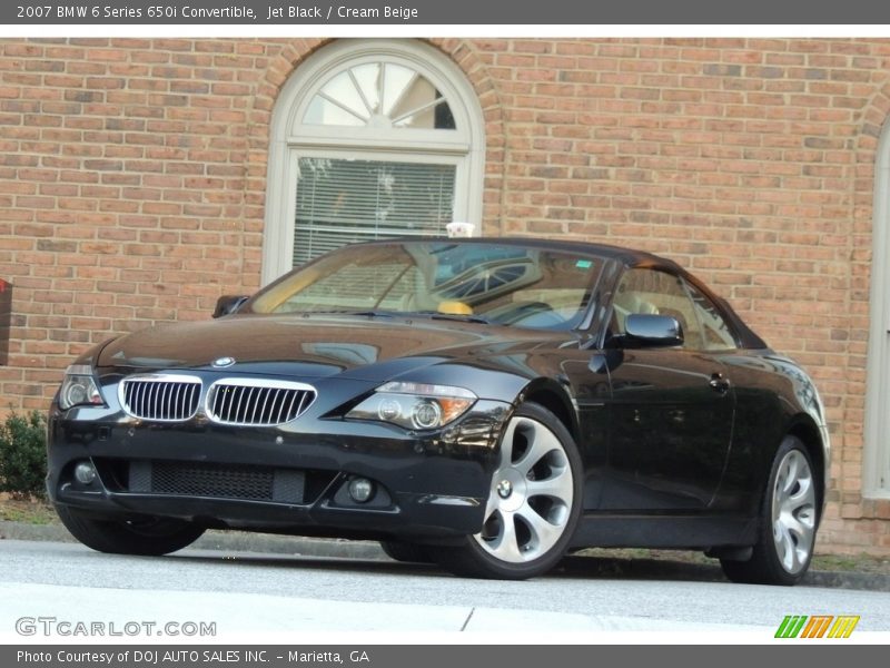 Jet Black / Cream Beige 2007 BMW 6 Series 650i Convertible