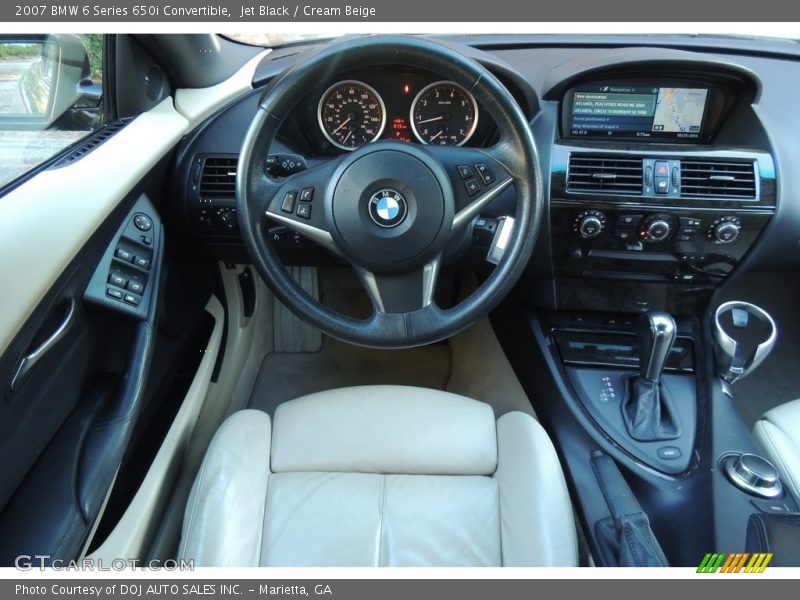 Jet Black / Cream Beige 2007 BMW 6 Series 650i Convertible