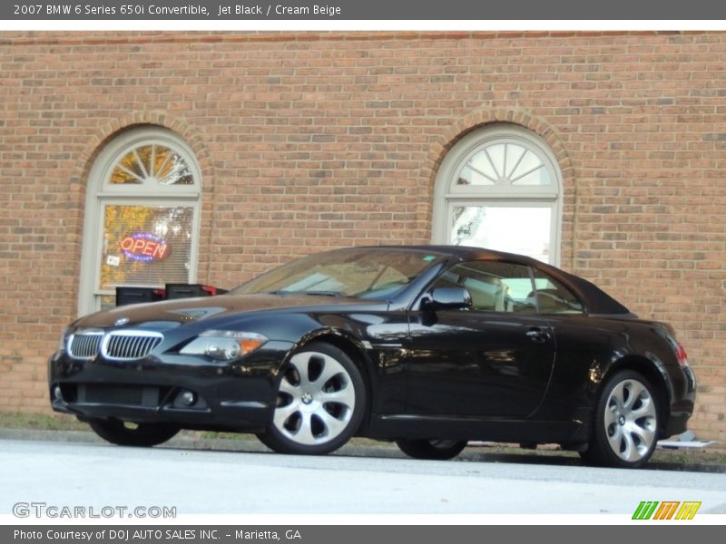 Jet Black / Cream Beige 2007 BMW 6 Series 650i Convertible